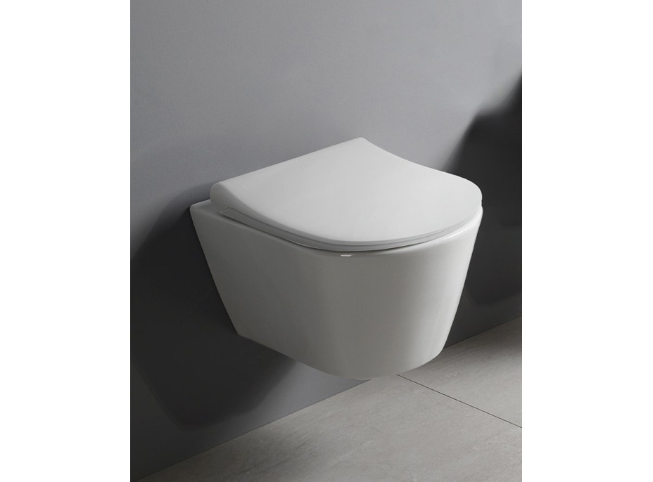 Sapho AVVA CLEANWASH závesná WC misa, Rimless, s bidetovou sprškou, 35, 5x53cm, biela 100312