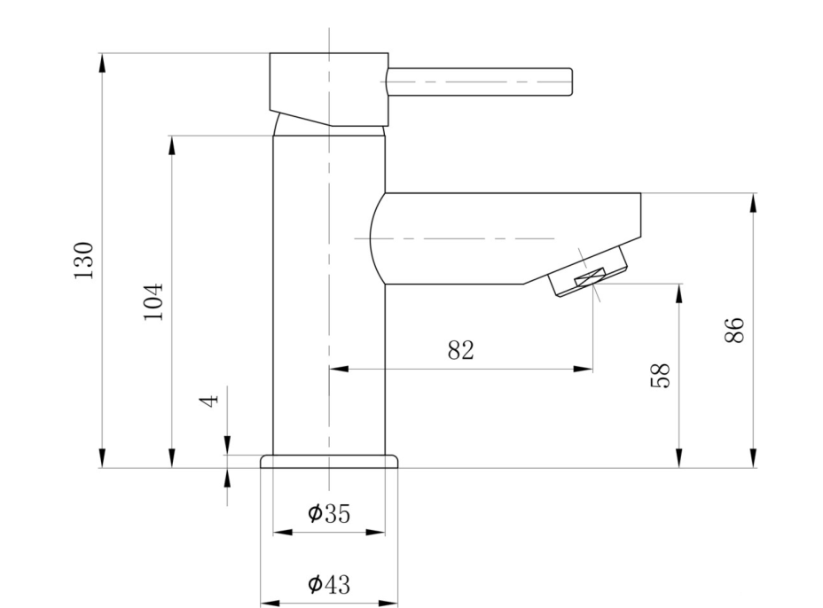 Sapho SMALL stojanková umývadlová batéria bez výpuste, 130mm, chróm SM09