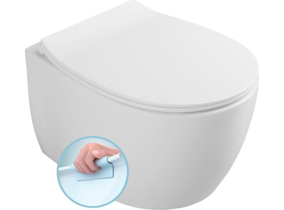 Isvea SENTIMENTI závesná WC misa, Rimless, 36x51cm, biela 10AR02012