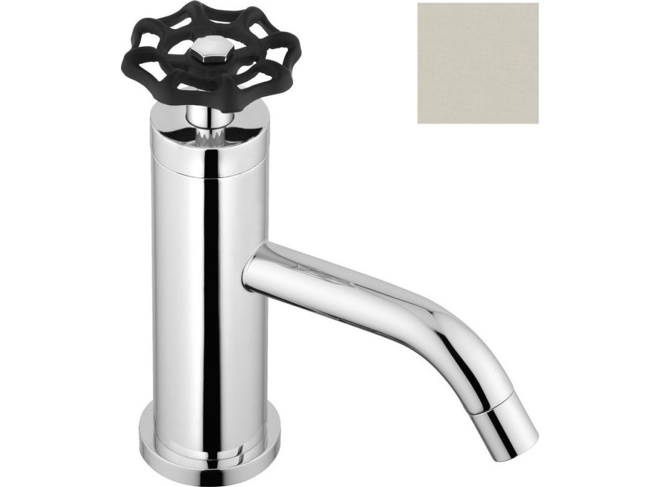 Sapho INDUSTRY stojanková umývadlová batéria bez výpuste, výška 162 mm, nikel/čierna 5102TT8