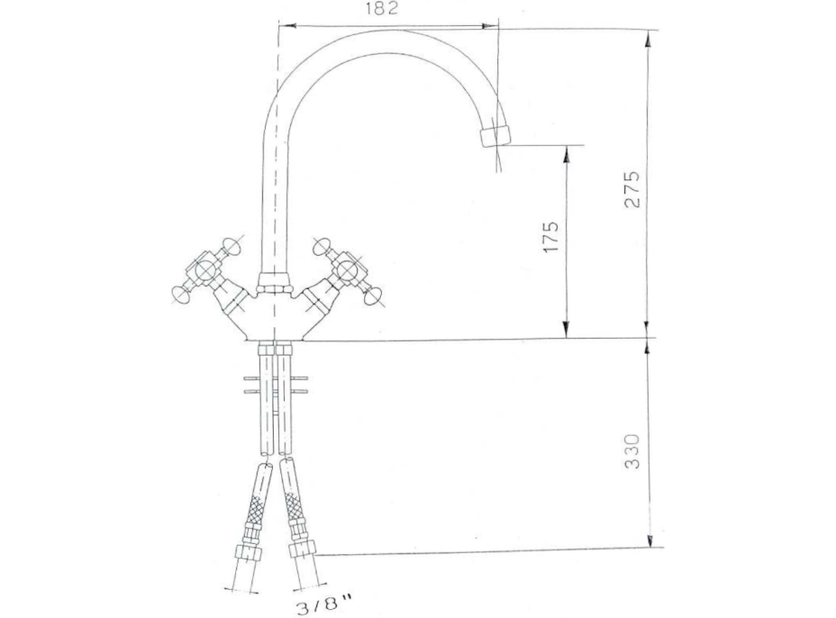 Sapho ANTEA stojanková drezová batéria, výška 275mm, bronz 3096