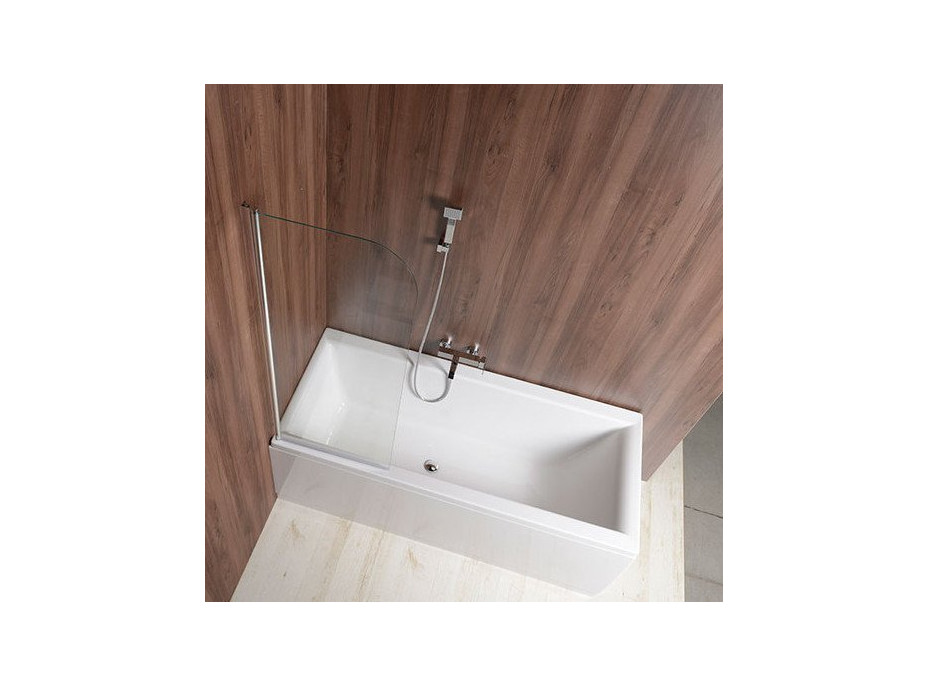 Aqualine VILMA vaňová zástena 600x1400mm, chróm, číre sklo AQ6014