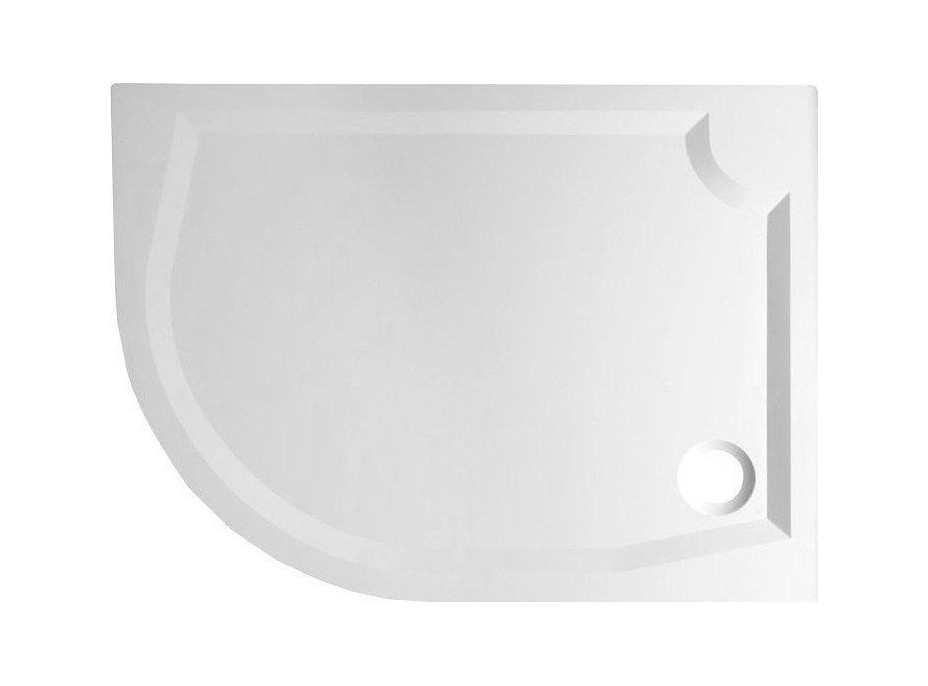 Gelco RIVA sprchová vanička z liateho mramoru, štvrťkruh 100x80cm, pravá GR10080R