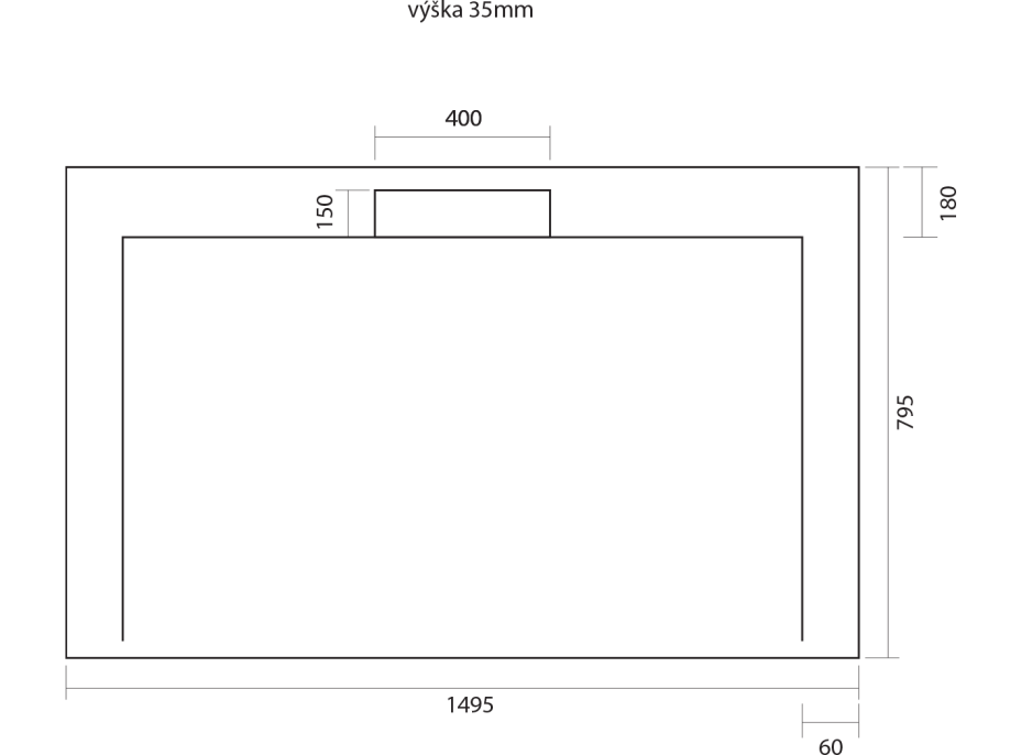 Gelco IRENA sprchová vanička z liateho mramoru, obdĺžnik 150x80cm HI15080