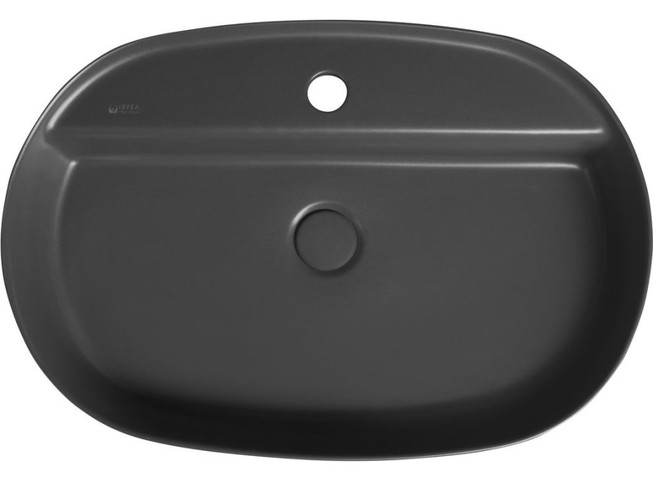 Isvea INFINITY OVAL keramické umývadlo na dosku, 60x40cm, antracit 10NF65060-2C