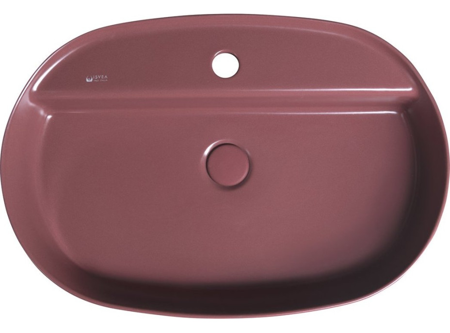 Isvea INFINITY OVAL keramické umývadlo na dosku, 60x40cm, maroon red 10NF65060-2R