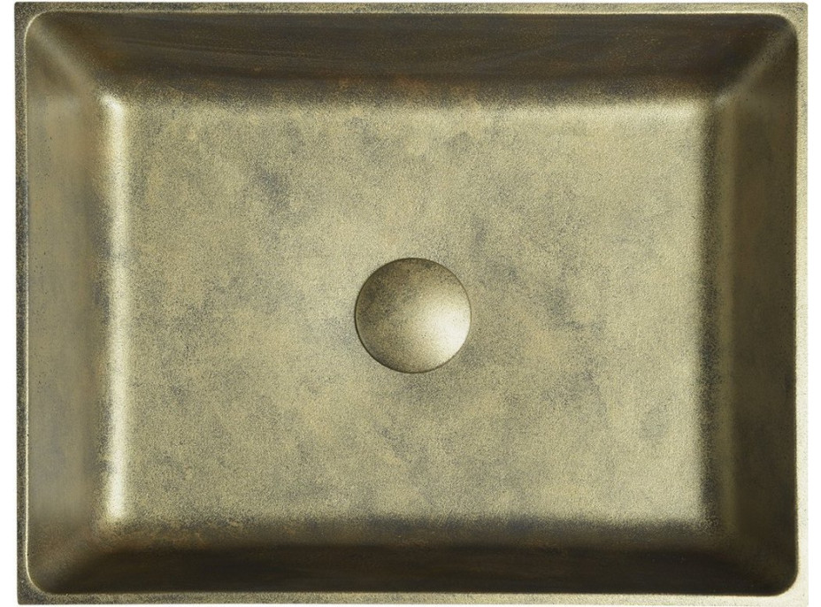 Sapho FORMIGO betónové umývadlo na dosku, 47, 5x36, 5cm, zlato FG118