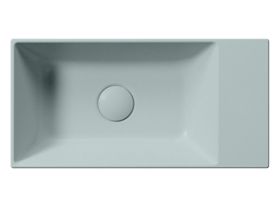 GSI KUBE X keramické umývadlo 50x25cm, bez otvoru, pravé/ľavé, ghiaccio mat 9486015