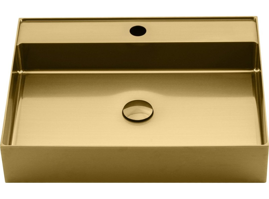 Sapho AURUM nerezové umývadlo, 55x42 cm, vrátane výpuste, zlato mat AU202