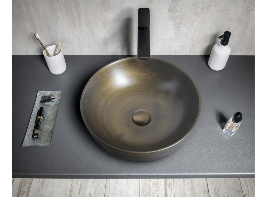 Sapho PRIORI keramické umývadlo na dosku, Ø 41, 5 cm, bronz PI032