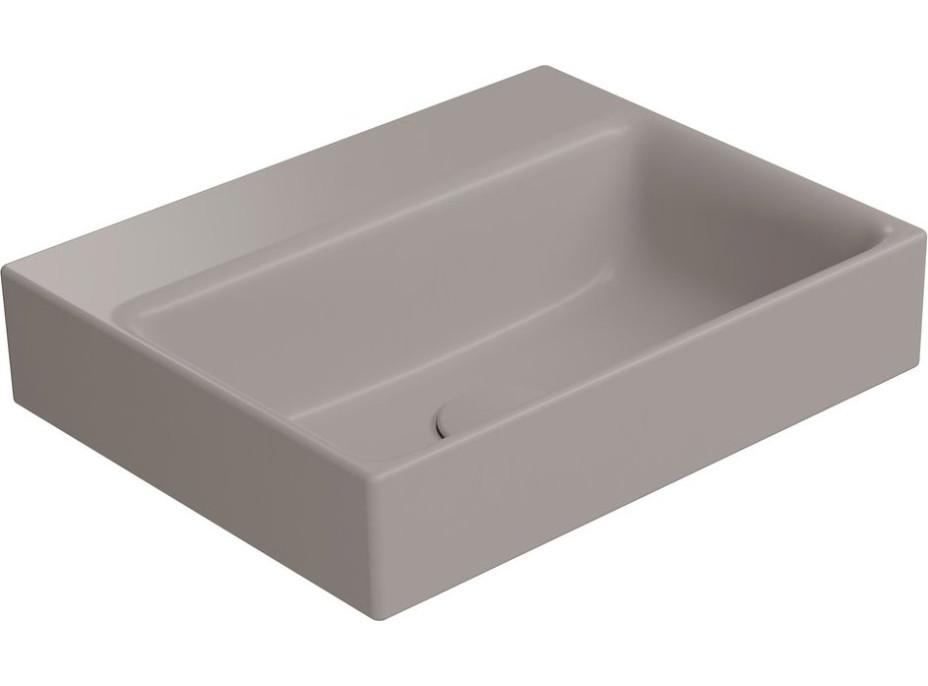 GSI NUBES keramické umývadlo 40x32cm, brúsená spodná hrana, bez otvoru, tortora mat 96849005