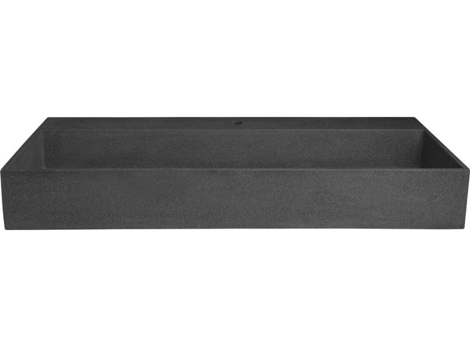Sapho QUADRADO betónové umývadlo vrátane výpuste, 96x44cm, čierny granit AR466