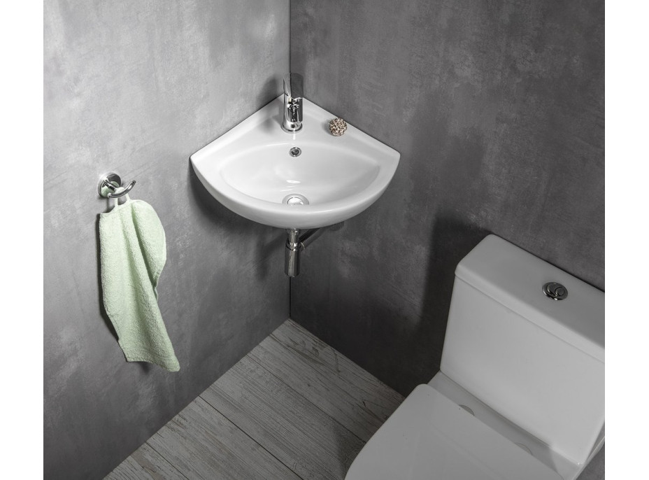 Aqualine LUIGI keramické umývadlo rohové 34x34 cm, biela FS161
