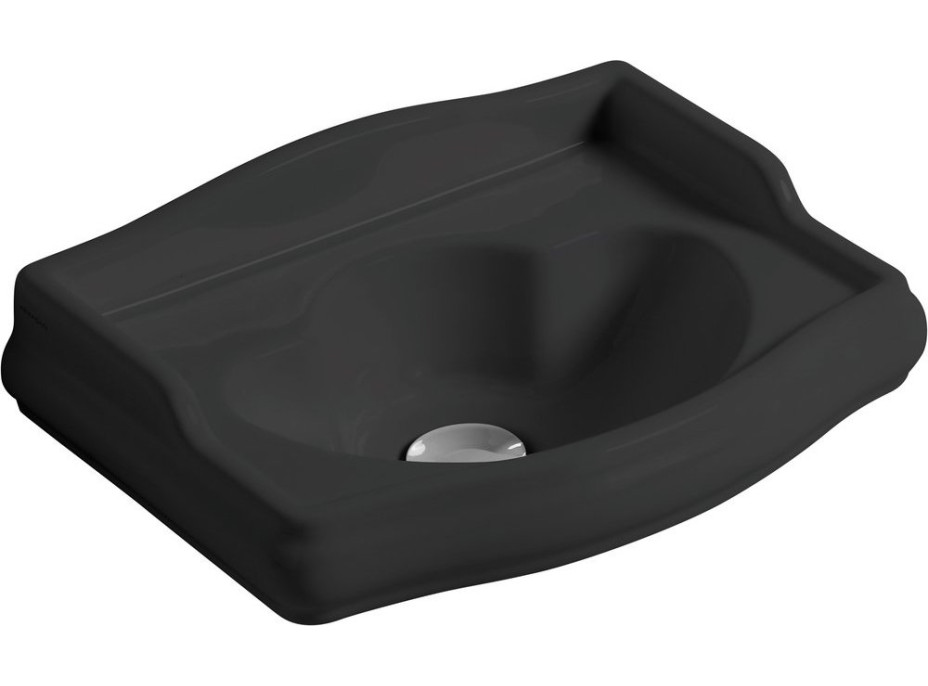 Kerasan RETRO keramické umývadlo 41x30cm, bez otvoru, čierna mat 103331