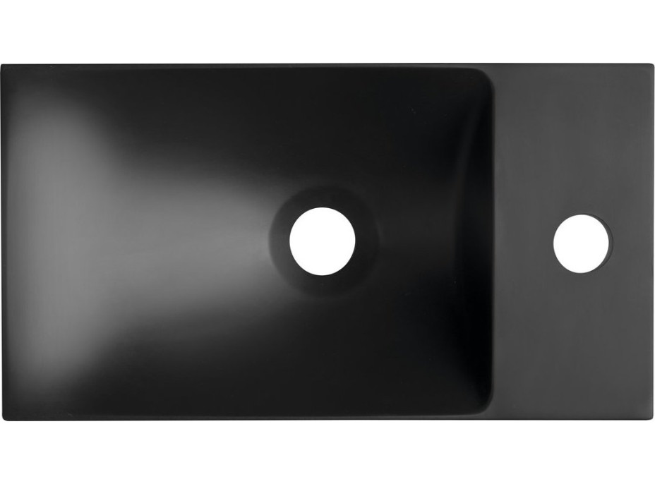 Sapho AGOS umývadlo, liaty mramor, 40x22cm, ľavé/pravé, čierna mat AS400B