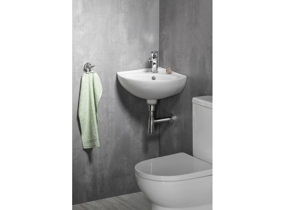 Aqualine LUIGI keramické umývadlo rohové 34x34 cm, biela FS161