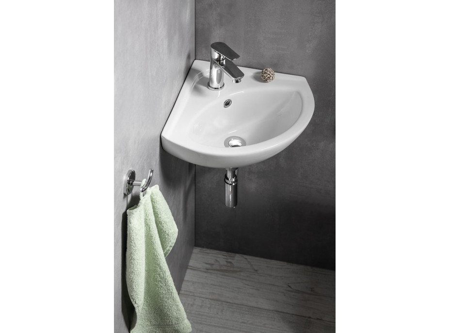 Aqualine LUIGI keramické umývadlo rohové 34x34 cm, biela FS161