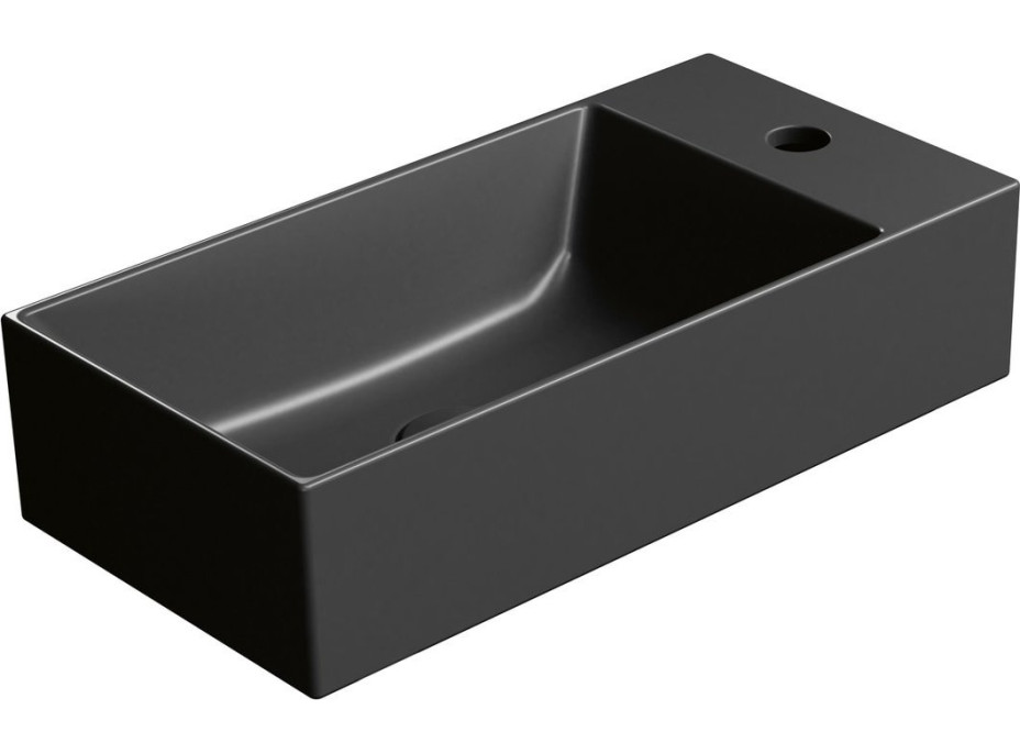 GSI KUBE X keramické umývadlo 50x25cm, pravé/ľavé, čierna mat 9486126