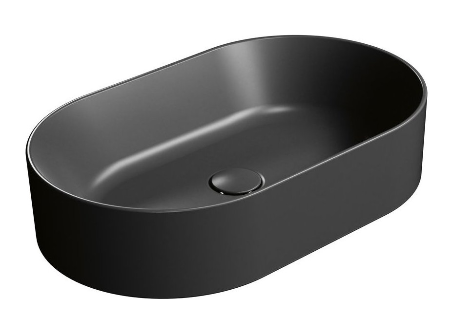 GSI KUBE X keramické umývadlo na dosku, 60x37cm, oválne, čierna mat 945826