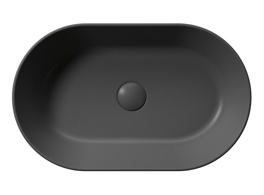 GSI KUBE X keramické umývadlo na dosku, 60x37cm, oválne, čierna mat 945826