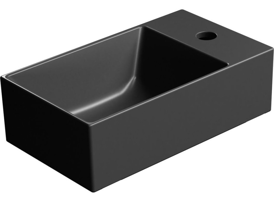 GSI KUBE X keramické umývadlo 40x23cm, pravé/ľavé, čierna mat 9484126