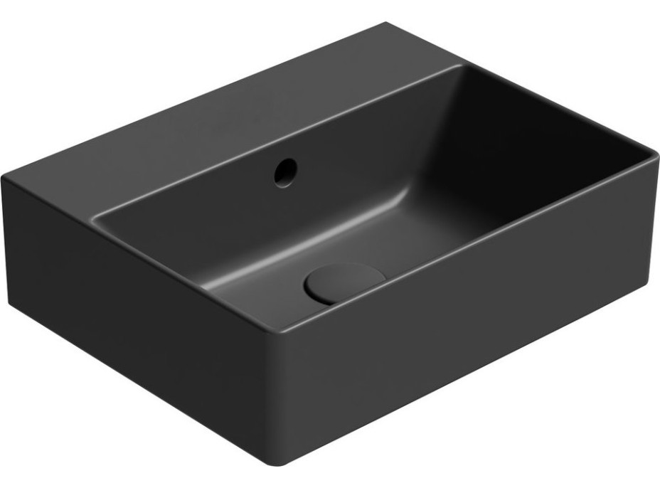 GSI KUBE X keramické umývadlo 45x35cm, bez otvoru, čierna mat 9485026