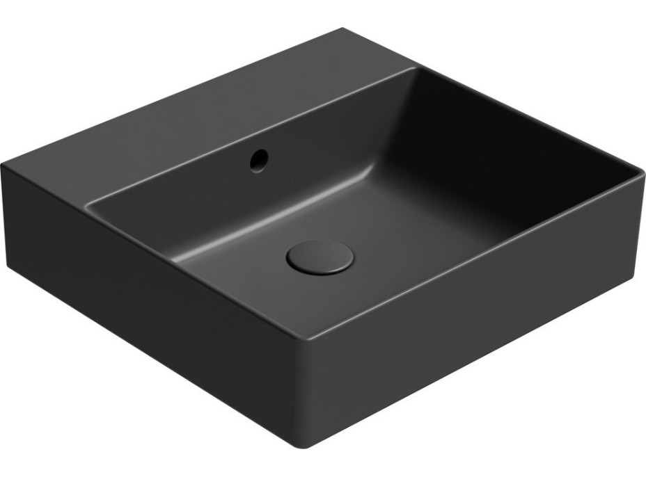 GSI KUBE X keramické umývadlo 50x47cm, bez otvoru, čierna mat 9430026