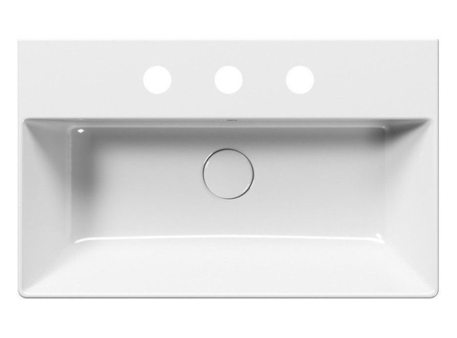 GSI KUBE X keramické umývadlo 60x37cm, brúsená spodná hrana, 3 otvory, biela ExtraGlaze 94549311