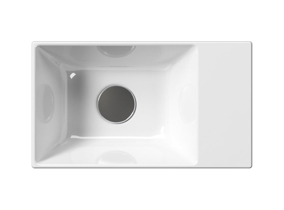 GSI KUBE X keramické umývadlo 40x23cm, bez otvoru, pravé/ľavé, biela ExtraGlaze 9484011