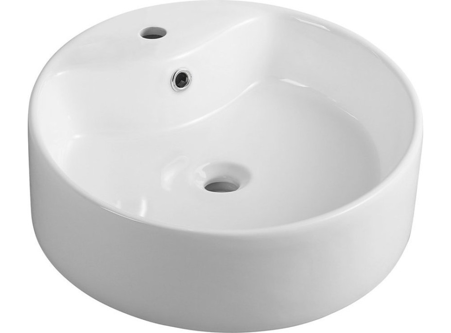 Aqualine Keramické umývadlo na dosku Ø 40 cm, biela 49413
