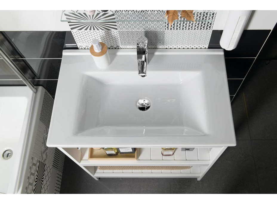 Aqualine ZUNO 75 keramické umývadlo nábytkové 75x45cm, biela 9075