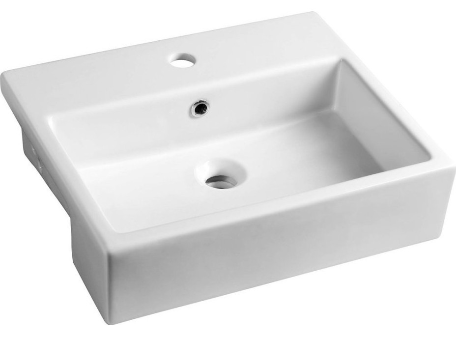 Isvea PURITY keramické umývadlo polozápustné, 50x42cm, biela 10PL52050