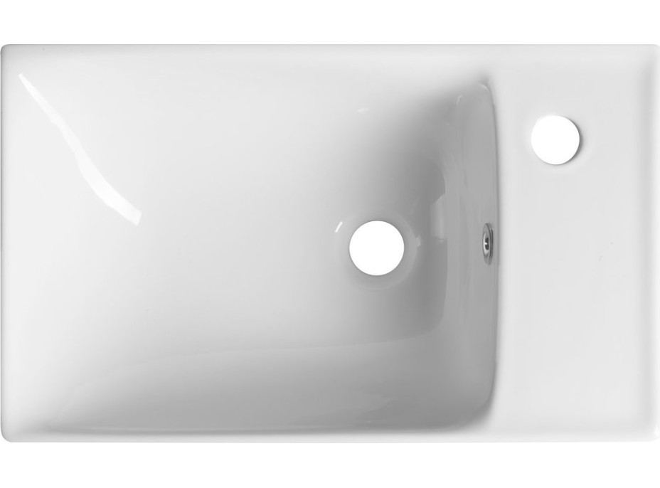 Sapho NUALI keramické umývadlo 50x30cm, batéria vpravo, biela TU0129