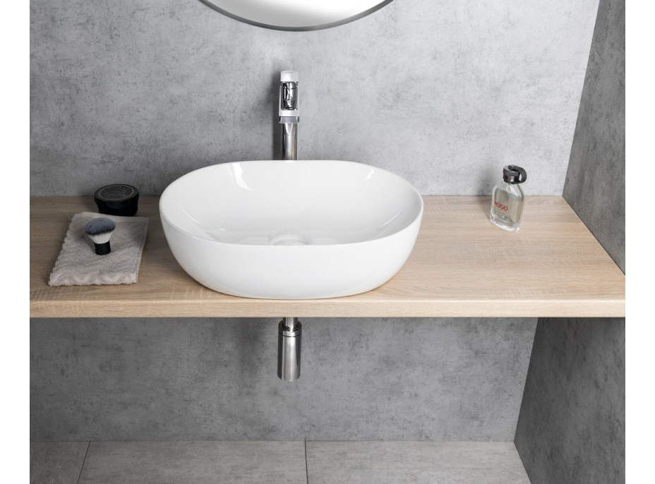 Aqualine Keramické umývadlo na dosku 49x36 cm, biela CA490