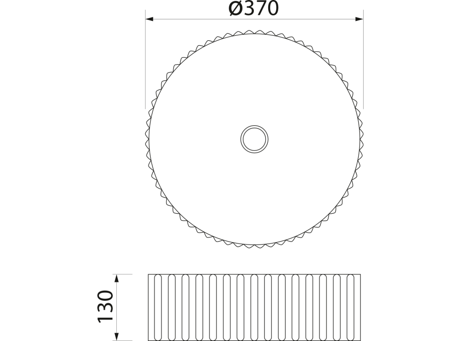 Sapho PICOBELLO keramické umývadlo na dosku Ø 37cm, biela AR484