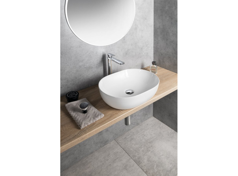 Aqualine Keramické umývadlo na dosku 49x36 cm, biela CA490