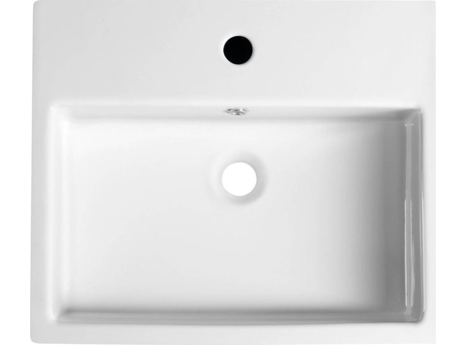 Isvea PURITY keramické umývadlo polozápustné, 50x42cm, biela 10PL52050