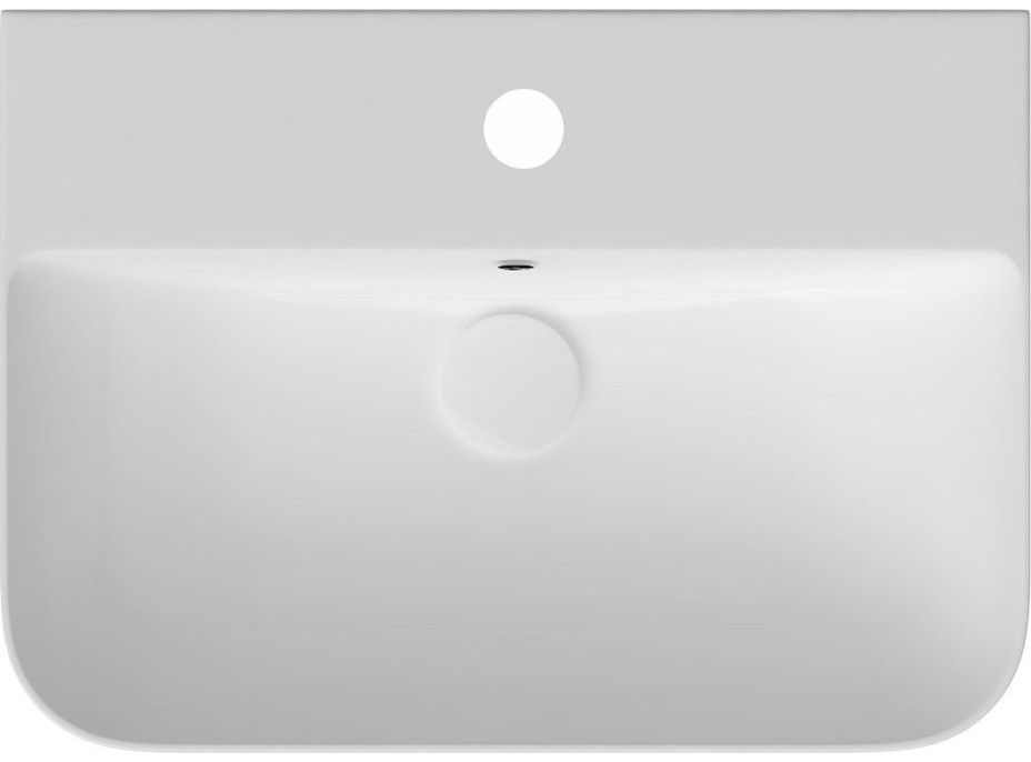 Isvea SOTT AQUA keramické umývadlo závesné/na dosku, 61x50cm, biela 10SQ51061