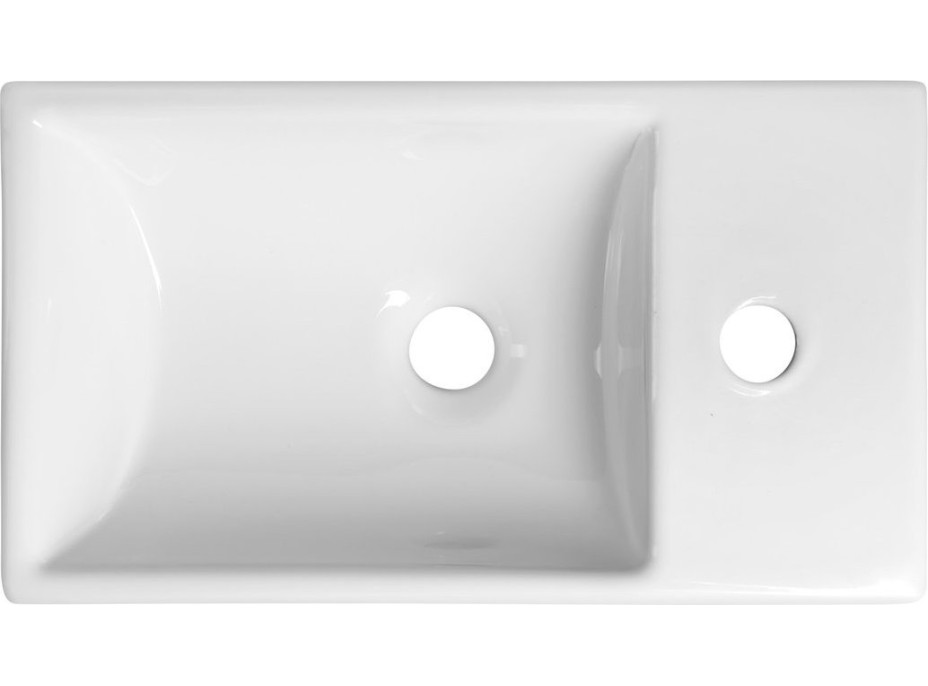 Sapho MINOS keramické umývadlo, 45x26cm, batéria vpravo, biela 4057