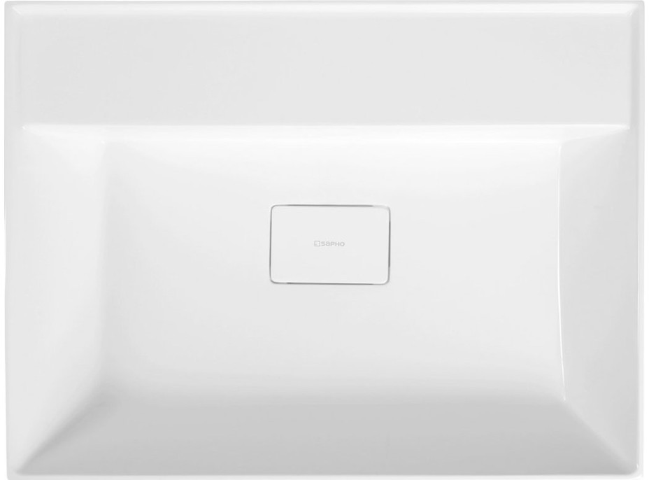 Sapho GODIVA umývadlo, liaty mramor, 58x44cm, bez otvoru pre batériu, biela GU058-0