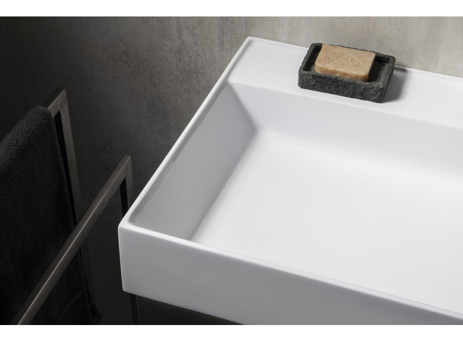 Sapho GODIVA umývadlo, liaty mramor, 58x44cm, bez otvoru pre batériu, biela GU058-0