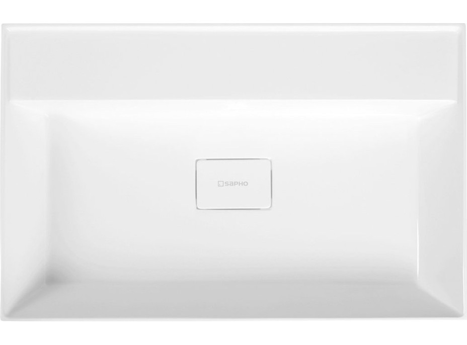 Sapho GODIVA umývadlo, liaty mramor, 68x44cm, bez otvoru pre batériu, biela GU068-0