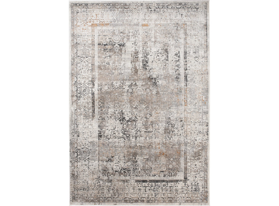 Kusový koberec FEYRUZ Frame - tmavo šedý/krémový