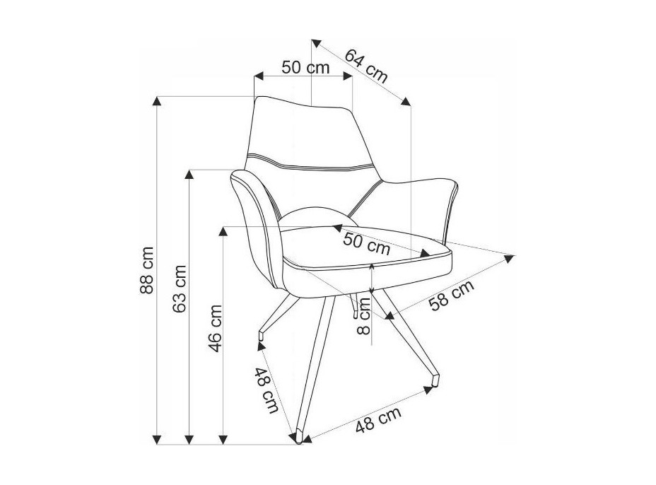 Jedálenská otočná stolička KAIA - béžová