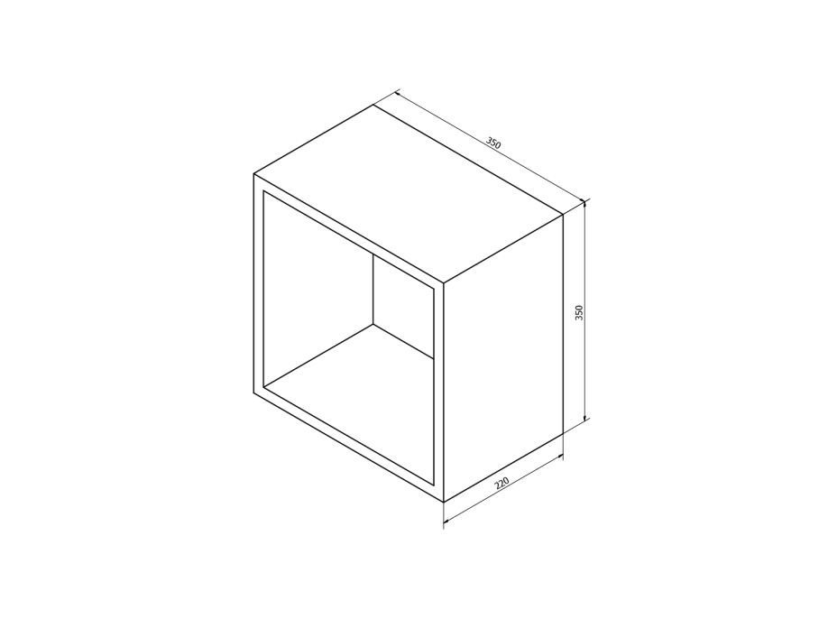 Sapho ESPACE otvorená policová skrinka 35x35x22cm, biela ESC150-3030