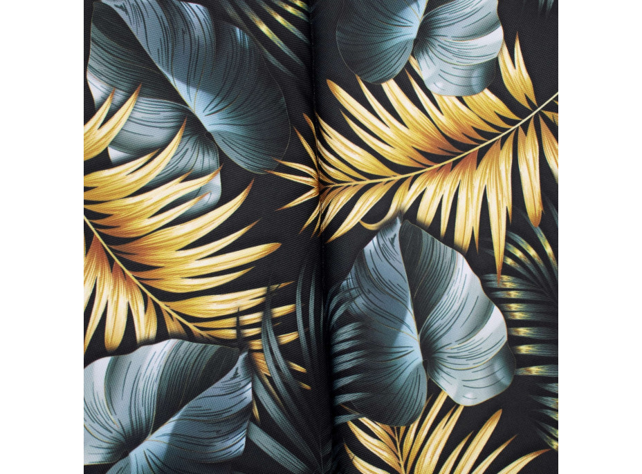Vodeodolný vankúš do závesného kresla LUNA BIZU 60x100 cm - Golden Palms - čierny