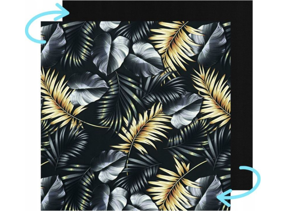 Obojstranný vodeodolný sedací vankúš do závesného kresla 130 cm - Golden Palms/čierny
