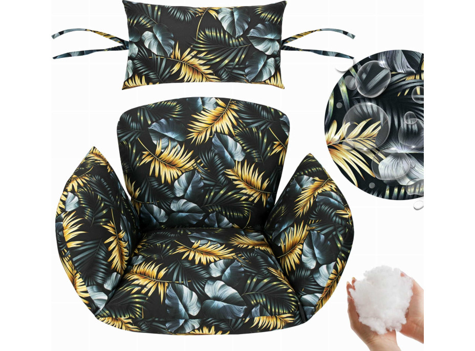 Sedací vankúš PRIMA do závesného hojdacieho kresla - Golden Palms