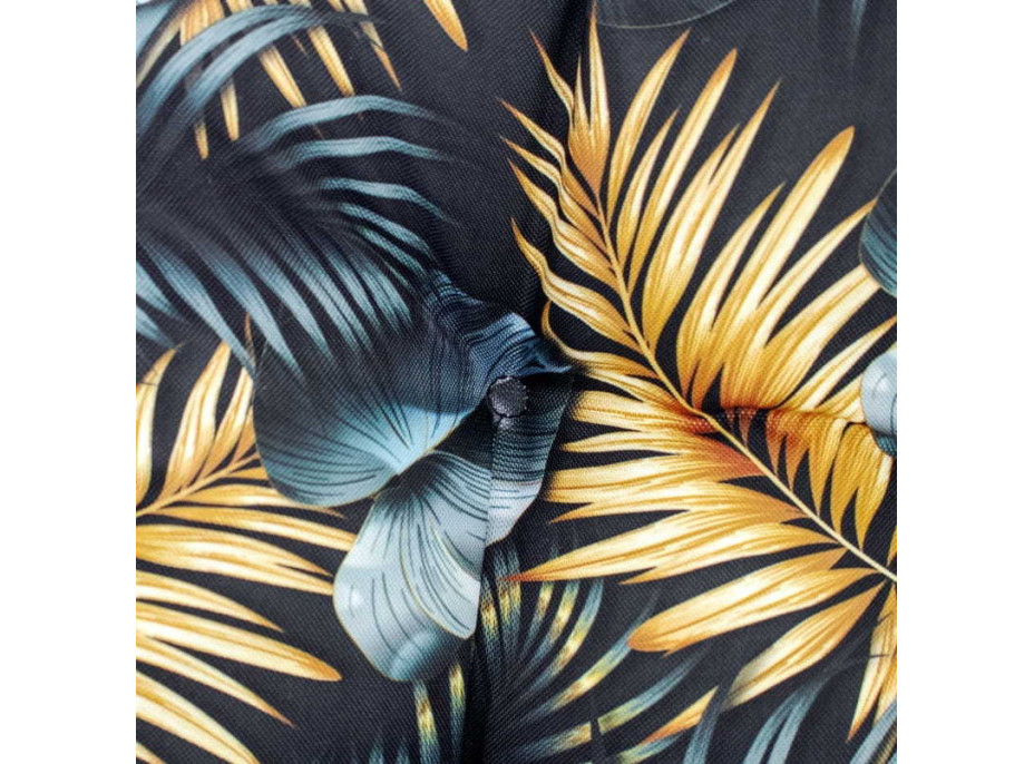 Obojstranný vodeodolný sedací vankúš do závesného kresla 130 cm - Golden Palms/čierny