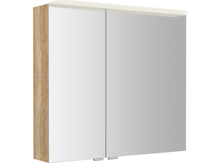 Sapho LINEX galerka s LED osvetlením, 80x70x15cm, dub alabama LX080-0022